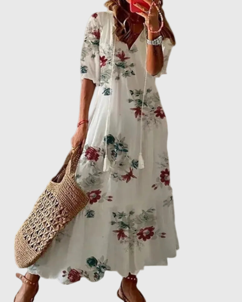 Virgilia | Boho Vintage Summer Maxi Dress