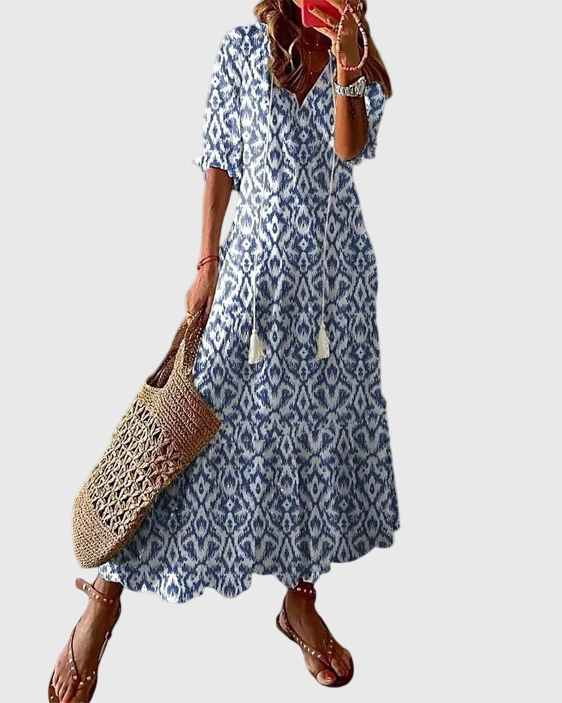 Virgilia | Boho Vintage Summer Maxi Dress