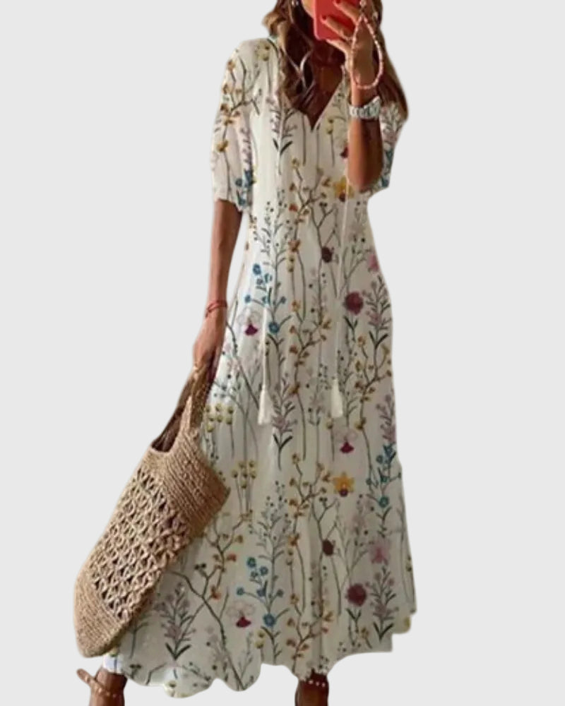 Virgilia | Boho Vintage Summer Maxi Dress