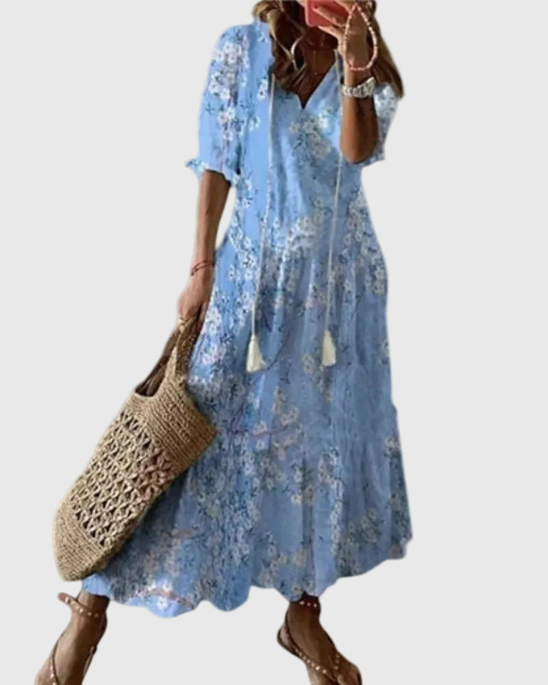 Virgilia | Boho Vintage Summer Maxi Dress