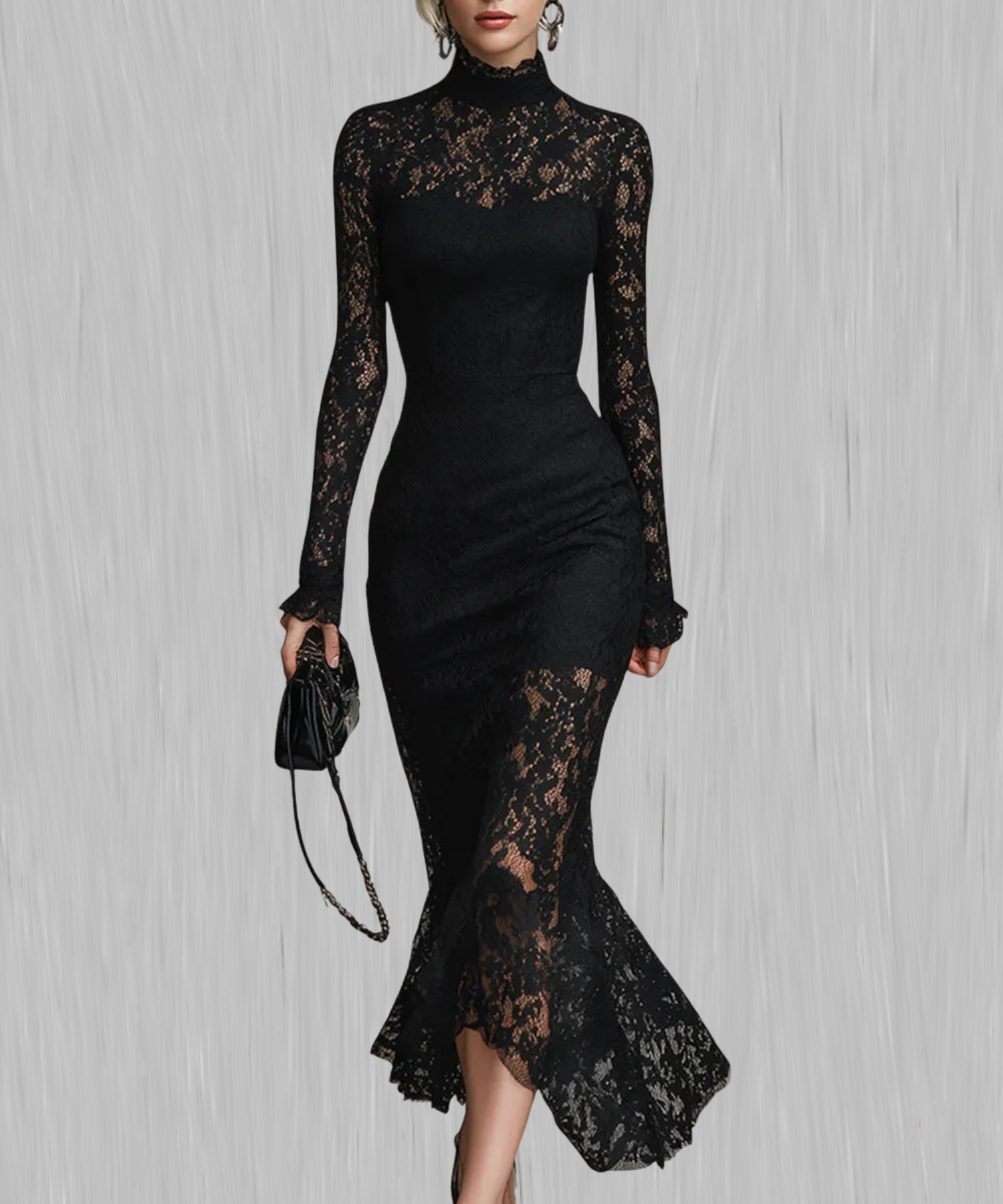 Constance | Elegant Lace Fishtail Maxi Dress